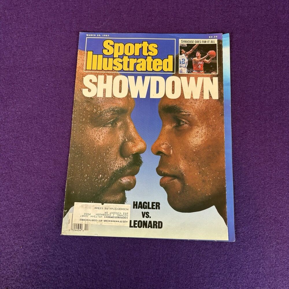 Hagler Vs Leonard Showdown 1987 Sports Illustrated Magazine Cover Vintage